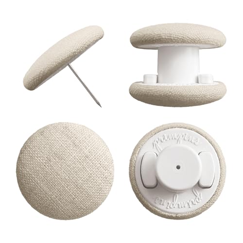Primpins Duvet Clips - Classic Linen - 20 Colors Available - Double Sided Pin Fasteners - Prevents Comforter from Shifting in Cover (Set of 4, Natural)