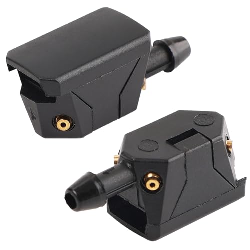 XUKEY 2Pcs Car Universal Front Windshield Washer Wiper Sprayer Nozzle Mounted Window Water Spray Sprinkler Jet 4-way 0.31–0.35in (8–9mm) Auto Replacement