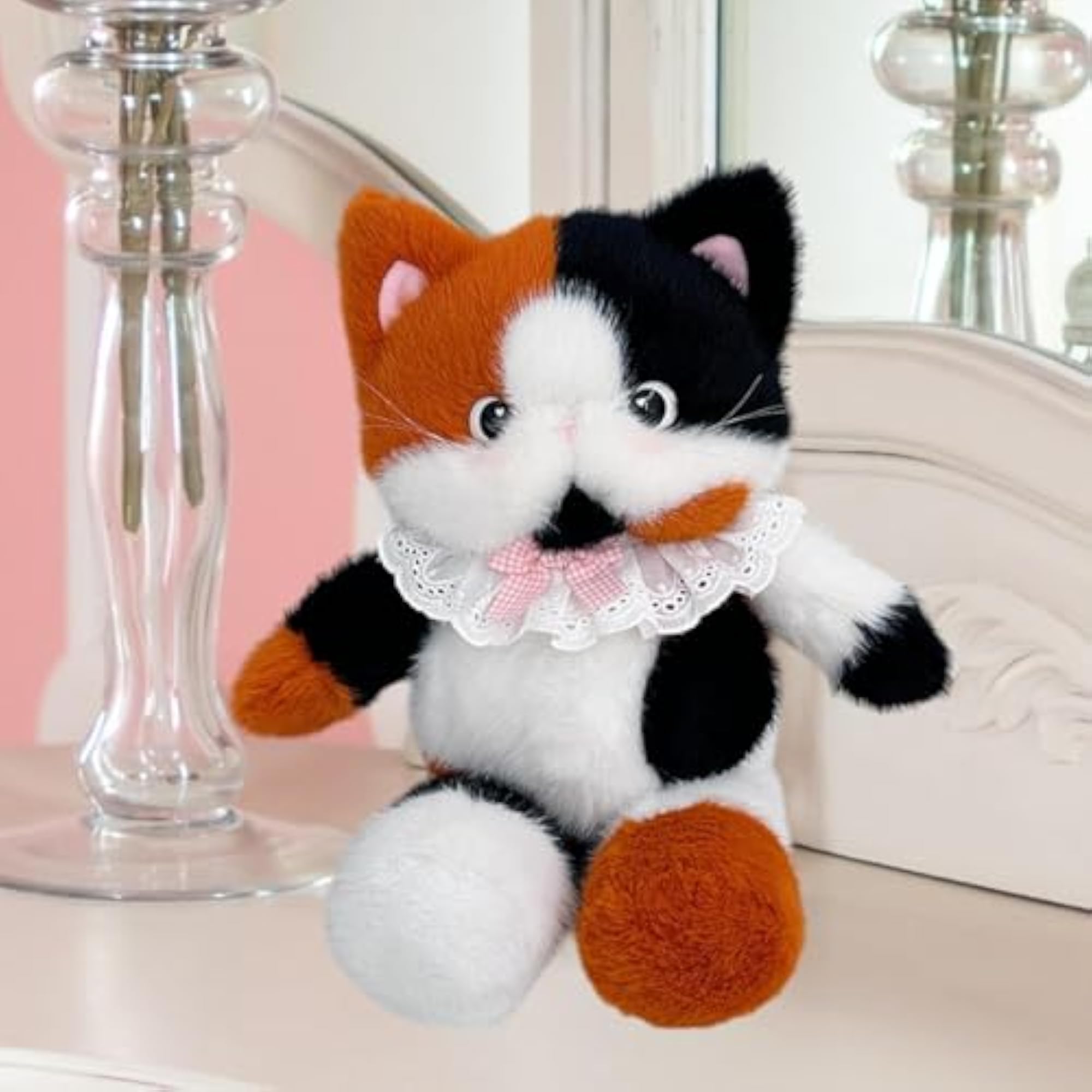 Cute Cat Stuffed Backpack Lifelike Travel Daypack for Pet Lovers
