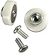 Brixwell Shower Door Roller Flat Pair, Nylon Material, White Finish, 3/4