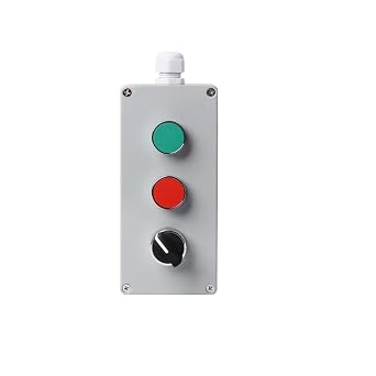 BUDAY DIY Metal Push Button Control Box Explosion-Proof Junction Waterproof Boxed Emergency Start Reset Electric3P Reset Rotary