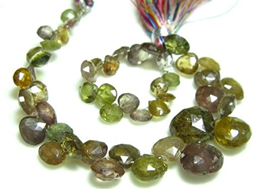 Saphir vert en perles briolettes cœur 4-7mm pour création de bijoux - 3