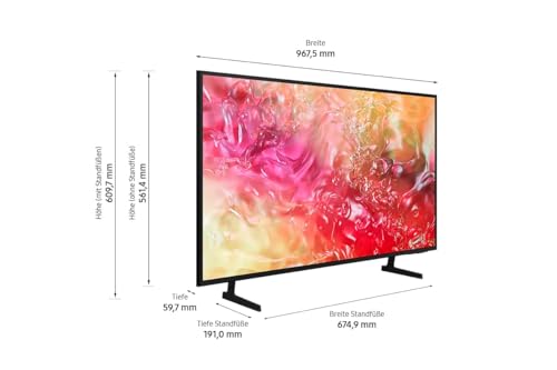 Samsung Crystal UHD 4K DU7179 Fernseher 43 Zoll, TV mit PurColor, 4K Upscaling, Crystal Prozessor, Smart TV, GU43DU7179UXZG, Deutsches Modell [2024]