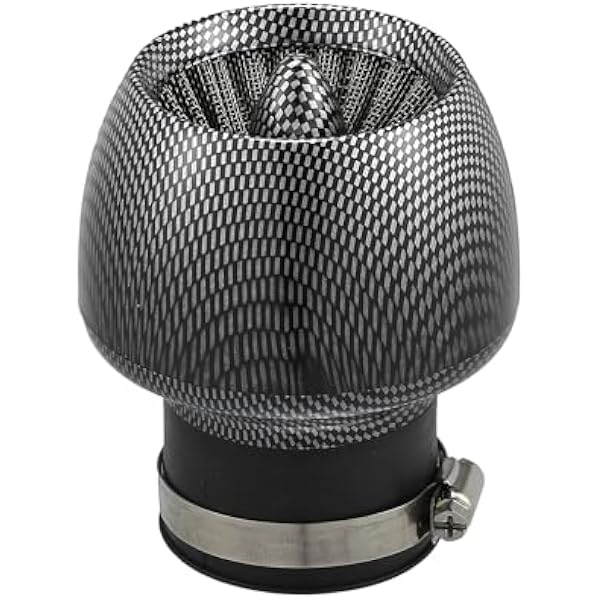 Filtr filtra powietrza motocyklowego/filtr powietrza wlotowego do motocykla/trwały wzór z włókna węglowego, guma, 28-48 mm, prosty, 1 szt. czarny