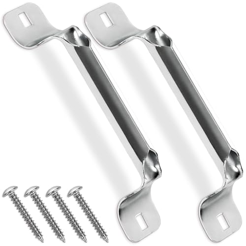Garage Door Lift Handle 2 Pack Alloy Steel Pull Handles for Manual Lifting Corrosion Resistant Replacement Hardware with Longer 5 35 mm Screws for Garage Doors Sheds Barns 1.18 6.3 Inch