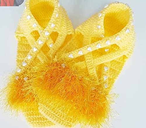 Image of Eyelash Fun Fur Yarn Premium 100% Polyester 164 Yds (150 Mt), 3.53 Oz (100 Gr) Colorful Crochet Yarn Dıy Hand Knitting. (Yellow, 1 Skein)