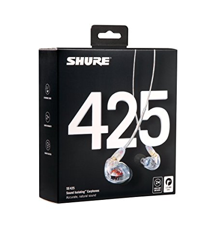 Image of Shure SE425 PRO Wired Earbuds - Professional Sound Isolating Earphones with Detailed Sound, Dual-Driver Hybrid, Secure in-Ear Fit, Detachable Cable, Durable Quality, Clear (Pack of 6)