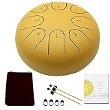 JUUXAAN Steel Tongue Drum, Lotus Hand Pan Drum Kit with Drum Carry Bag, 4pcs x Finger Loops instrume