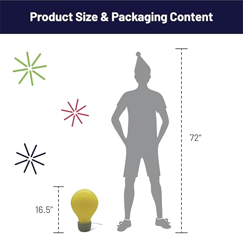 Image of 16.5-Inch Lightbulb Novelty Light - LED Lighted Novelty Blow Mold Lamp - Fun, Quirky Decoration for Kitchen or Party Display