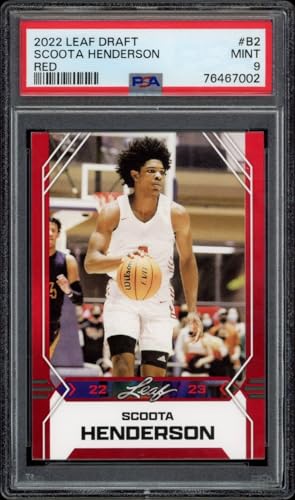 2022-23 Leaf Draft Scoota Henderson Red #B-2 (PSA 9)