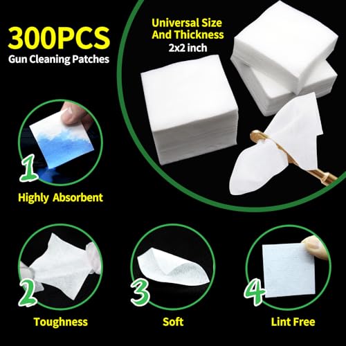 ILANSIN 3000PCS Gun Cleaning Patches+ 4 Bottles CLP Oil (120ml),2\"x2\" Lint Free Gun Cleaning Cloth,Professional Wipes for Shot Pistol and All Caliber of Firearms.Gun Cleaning Kit Store in Boxes