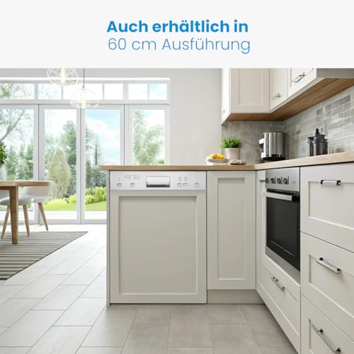 Bomann® Geschirrspüler 45 cm teilintegriert | sehr leise | Spülmaschine 45 cm automatische Türöffnung | inkl. Aquastop | Reinigungstemperaturen: 40°-65°C | 6 Programme | Geschirrspüler - GSPE 7422 TI
