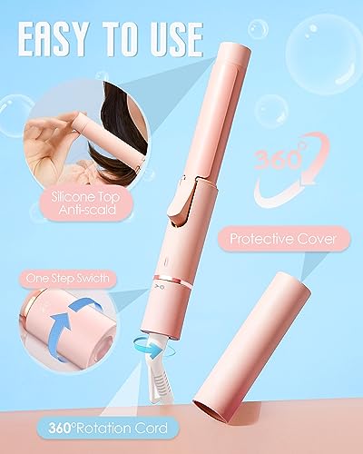 Novus NV510 Mini Curling Iron, 1 Inch Ceramic Small Curling Wand, Heat-Up Fast, Pink, Portable Hair Curler thumb #3