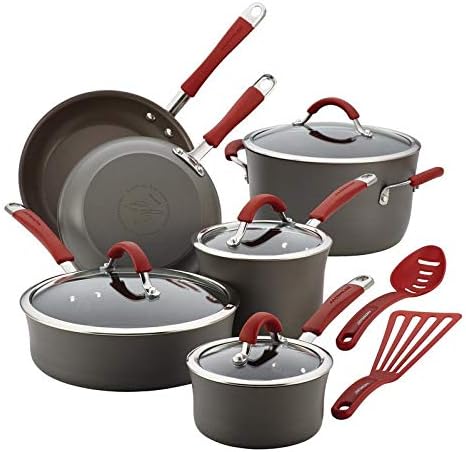 Pemberly Row Hard Anodized 12 Piece Cookware Set