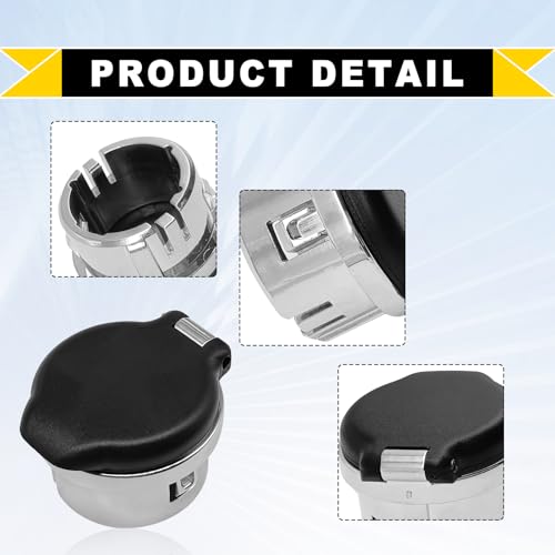 SYudwen Plug Retainer, Cigarette Lighter Plug Cap 12V Chrome, Compatible with Silverado 1500, Avalanche 1500, Tahoe, Yukon 1500, Sierra 1500, Cadil-lac CTS etc, Replace#20983936 (2pcs) - Thumbnail 2