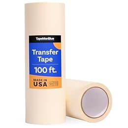 TapeManBlue 12" x 100' Roll of Paper Transfer Tape for Vinyl, Made in America, Premium-Grade Transfer Paper for Vinyl with Layflat Adhesive for Crafts, Decals, and Letters