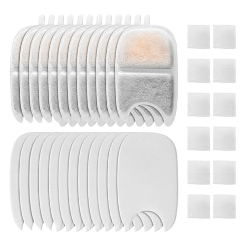 LKTBCFN Juego de 12 filtros y esponjas de Repuesto for Fuente de Agua for Gatos de 4 l (135 onzas líquidas) y Triple filtración.