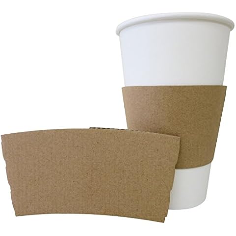 Gogo by crystalware HCSKP1020 Kraft Paper Sleeves for Hot Cups Fits Most Hot Cups, 10 oz. - 20 oz. (Pack of 1000) Cover