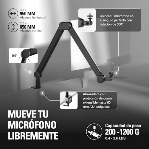 Elgato Wave Mic Arm – Brazo articulado de Estudio para Streaming y podcasting, con Canales para Cables, Abrazadera de Escritorio y extensión elevadora, para micrófonos USB y XLR - imagen 4