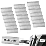 Ulluthu 20 Placa Identificativas Magnéticas con Imanes Fuertes y Aguja | tarjetas identificativas magnéticas 72mm x 31mm | placas identificativas personal | Pour Restaurant, Hôtel, Bureau, Événement