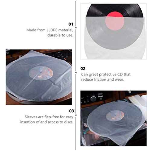 Mangas IP Externas Capa de Disco de Vinil 100Pcs Pe Capa Antiestática para Discos Lp Ld Sacos de Plá