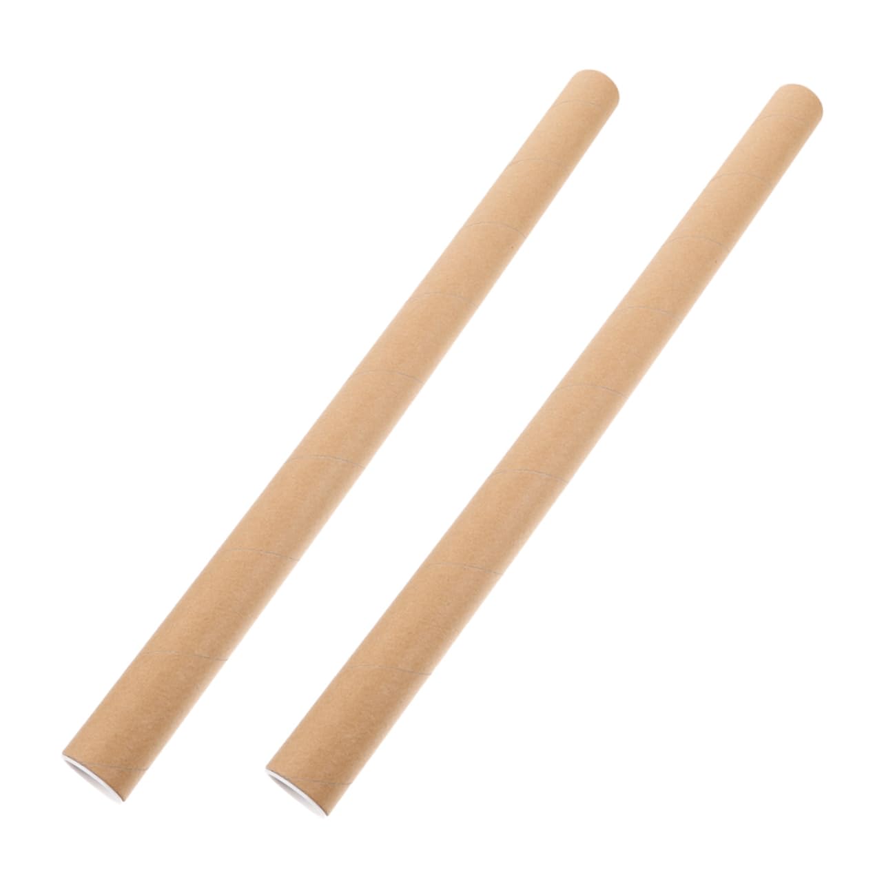 KALLORY Elegant Paperboard Mailing Tubes 2pcs Reusable Storage 3cm Id 50x1cm Art Prints Documents Shipping