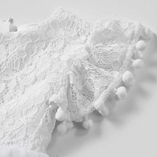 Baby Girl Tulle Dress,Toddler Flower Girl Dresses For Wedding A-Line Princess Lace Tutu Dress Flutter Sleeve With Headband #TOP2