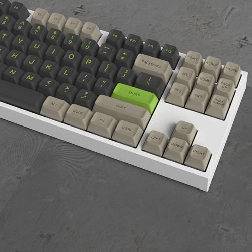 Image of Guffercty kred SA Profile PBT Keycaps,172 Set Double Shot Durable Keycaps for Custom Mechanical Keyboard Mod Fit 60% 100% Layout for Gamers Typists (Green Screen)