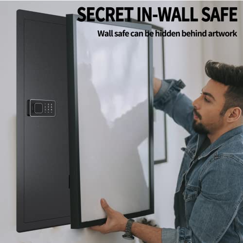 45" Tall Wall Gun Safe,Hidden Wall Safes Between The Studs For Home Rifle And Pistols,Gun Safes With Removable Shelf And Ammo Storage Shelf,Large Wall Long Gun Safe For Money Guns Documents Valuables #TOP3