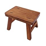 GOLDEN SUN Solid Wood Tiny Step Stool for Kids Foot Stool Plant Stand Waterproof (6 inch Height)
