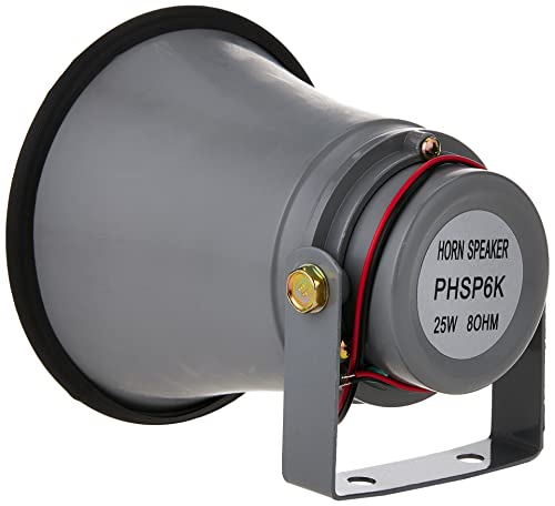 Pyle Indoor/Outdoor Pa Horn Speaker - 6.3” Portable Pa Speaker With 8 Ohms Impedance & 25 Watts Peak Power - Mounting Bracket & Hardware Included Phsp6K, White, 6.3-Inch #TOP1