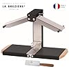 LOUIS TELLIER - Appareil à Raclette Brezière PREMIUM+Couteau Raclette - Noir Poignées Bois - Fabrication Française - Pour 1/4 ou 1/6 de Meule - Rampes Chauffantes Réglables - Pliable - 1000W