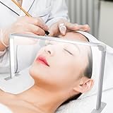 RYAZOZA Upgraded Square Manicure Light, 31 Inch Half Moon Nail Desk Lamp, 4000K‑6500K Half Moon Shaped, Adjust Brightness Eyelash Beauty Lamp(Silver)