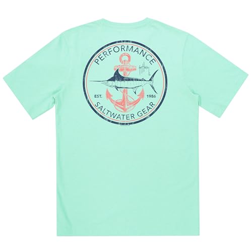 Guy Harvey Boy’s HarborLite Short Sleeve Graphic T-Shirt, Beach Glass/Saltwater Core, XX-Large