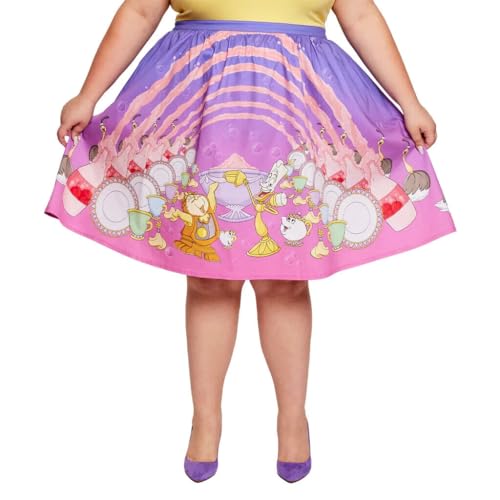 Loungefly Stitch Shoppe Disney Beauty and the Beast 'Be Our Guest' Sandy Skirt2