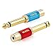Tisino RCA to 1/4 Adapter, Pure Copper RCA to Quarter Inch Adapter Male 6.35mm TS Jack Plug to RCA Audio Connector Gold Plated - 2 Pack