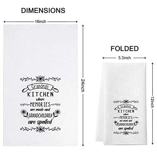 Grandma Gift Grandma's Kitchen Where Memories Are Made And Grandchildren Are Spoiled Kitchen Towel Dish Towel (Grandma's Kitchen Where) #TOP1