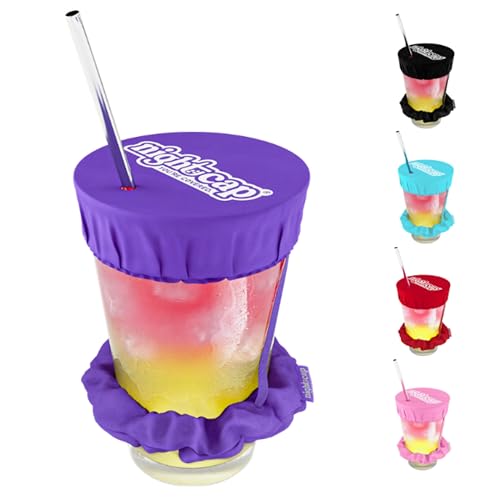 NightCap Drink Cover Scrunchie, Anti Spiking Drink Protector, Reusable Cup Cover for Bars, Festivals, Concerts, College Parties & Travel, Hidden Drink Safety Cover for Women, Shark Tank, Hair Tie