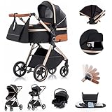 【Passeggino e lettino 2 in 1】Il passeggino Gcarebb è adatto per bambini da 0 a 15 mesi e si trasforma in lettino per bambini da 7 a 36 mesi. La carrozzina può essere montata in entrambe le direzioni. Lo schienale del passeggino ha tre modalità di regolazione: 135° in posizione seduta, 150° in modalità semi-reclinabile e 180° in posizione reclinabile. I braccioli si aprono con una sola mano e ruotano di 180°, consentendo al bambino di entrare e uscire facilmente dal passeggino.