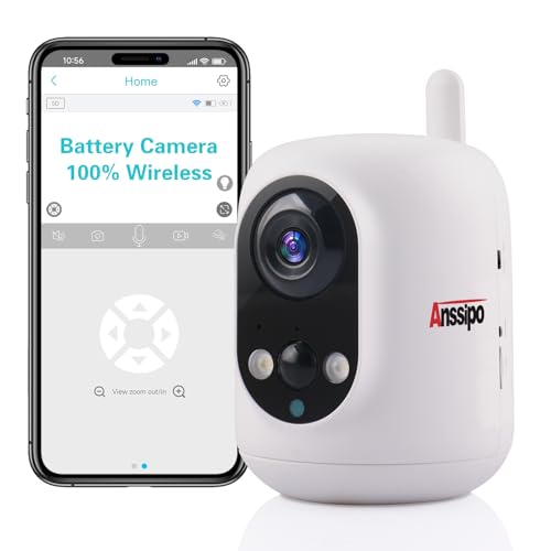Long Battery Life Indoor Cameras Wireless for Home Security, House Camera Battery Powered, 360°Pan Tilt Viewing, 2.4Ghz 2K Tiny WiFi Cameras, 2 Way Talk, Color Night Vision, AI Motion Detection