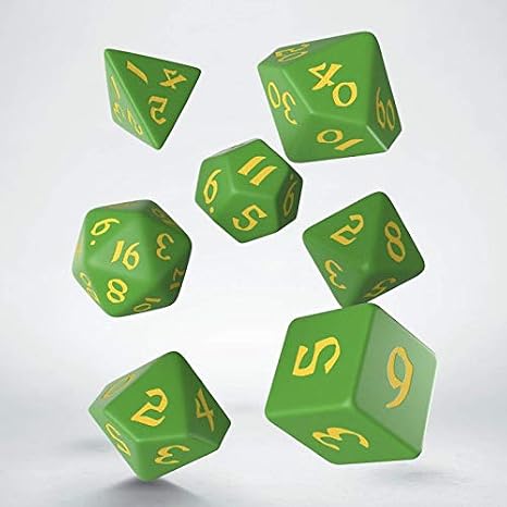 Q-Workshop Classic Runic Green & Yellow Dice Set (7)