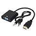 Produktbild 1080p HDMI Stecker auf VGA Buchse Video-Kabel-Konverter mit 3,5 mm Audio-Adapter EW5 Schwarz Farbe Durable Nützlich (Farbe: blau)