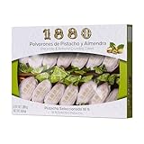 1880 - Polvorones mit Pistazien und Mandeln, beste Qualität, typisches spanisches Weihnachtsgebäck, handgemachtes Rezept, einzeln verpackt, traditionelle, hergestellt aus erlesenen Mandeln, 280 gr.