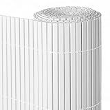 LOLAhome Cañizo PVC de Doble Cara Blanco 3x1 metros | Resistente 1.200 gr/m2, Balcón o Terraza