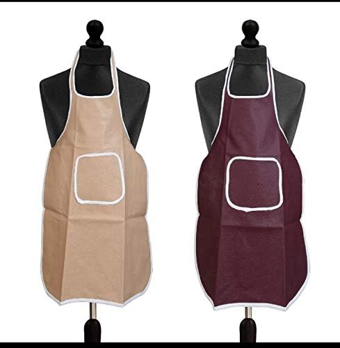 Cool Dealzz Raxine Waterproof Kitchen Apron with Front Pocket-Set of 2