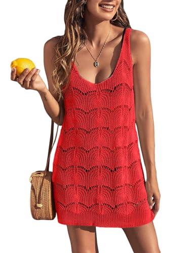 Womens Sexy Crochet Cover Up Swimwear Mesh Dress Fishnet Beach Swimsuit Top