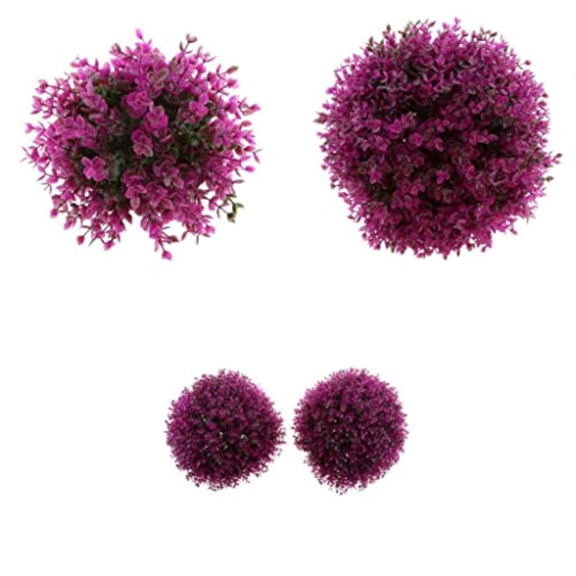 3Pcs Artificial Topiary Ball Decorative Garden Home Decor, Purple