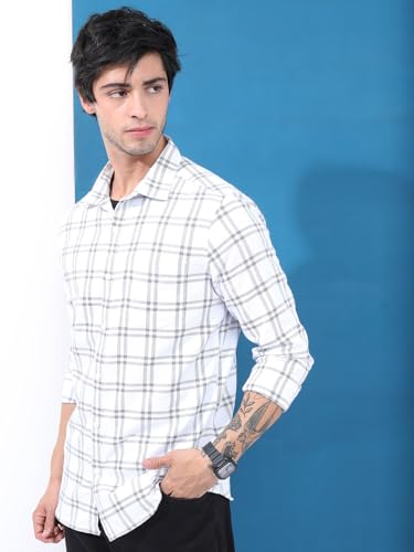 Image of Highlander Men's Slim Fit Check Shirt for Men | Check Shirt | Long Sleeves | Regular Collar | Shirts for Men