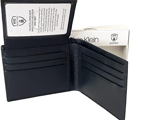 Calvin Klein Men's Genuine Leather Wallet With Rfid Protection, Black, Standard, American #TOP2