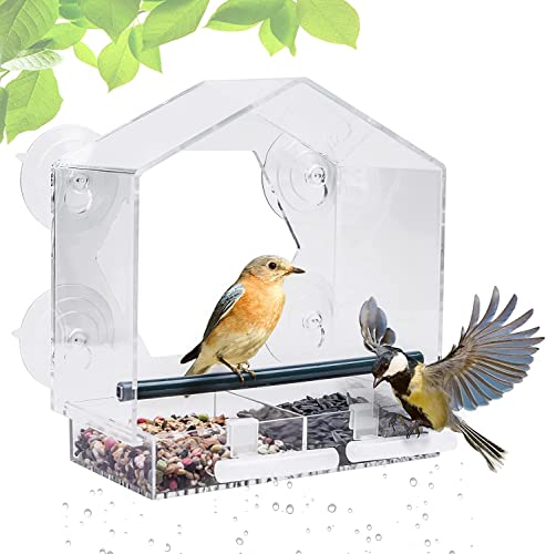 Bibykivn comedero pajaros,comedero pajaros Exterior,comedero pajaros Silvestres,comedero pajaros Ventana,comedero pájaros Ventana Cover